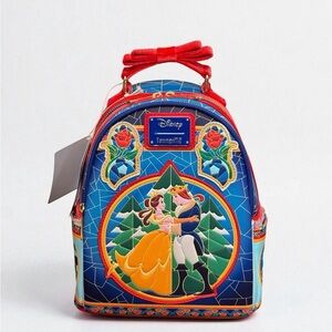 Loungefly Disney Beauty and the Beast Stained Glass Backpack